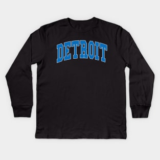 Detroit - college university font letters text word football basketball baseball softball volleyball hockey love fan player christmas birthday gift for men women kids mothers fathers day dad mom vintage retro Kids Long Sleeve T-Shirt